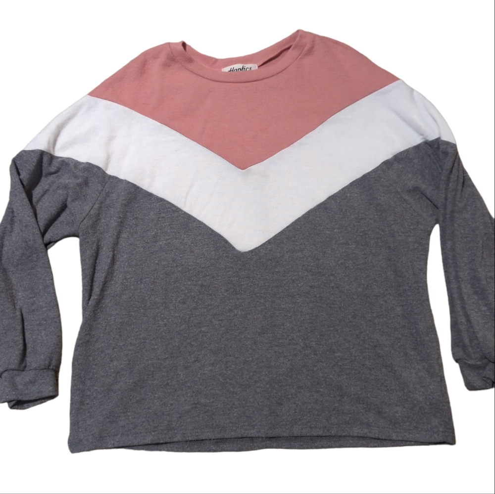 Haptics tri-color sweater size L